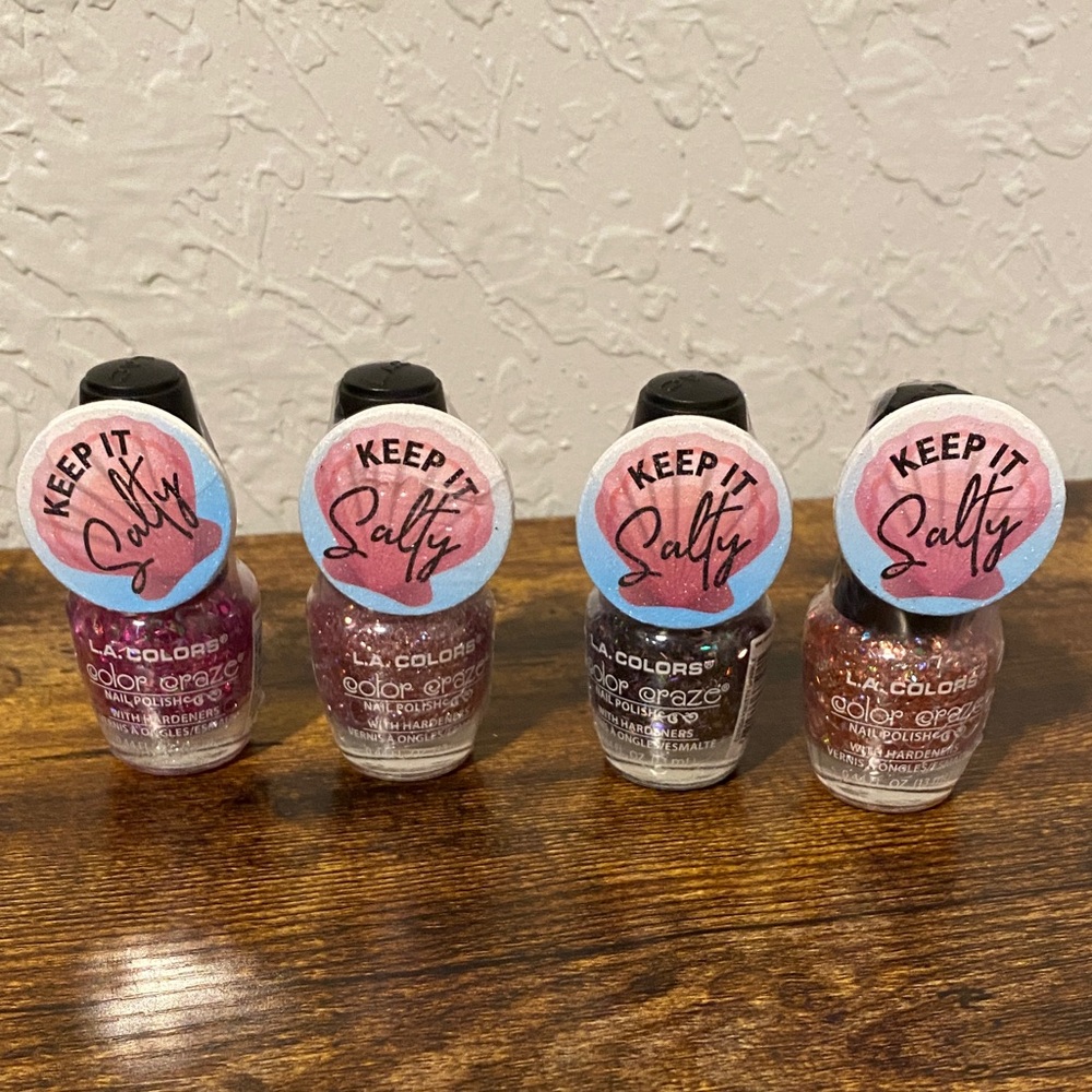L.A. Colors Nail Polish Set - Purple and Silver Glitter